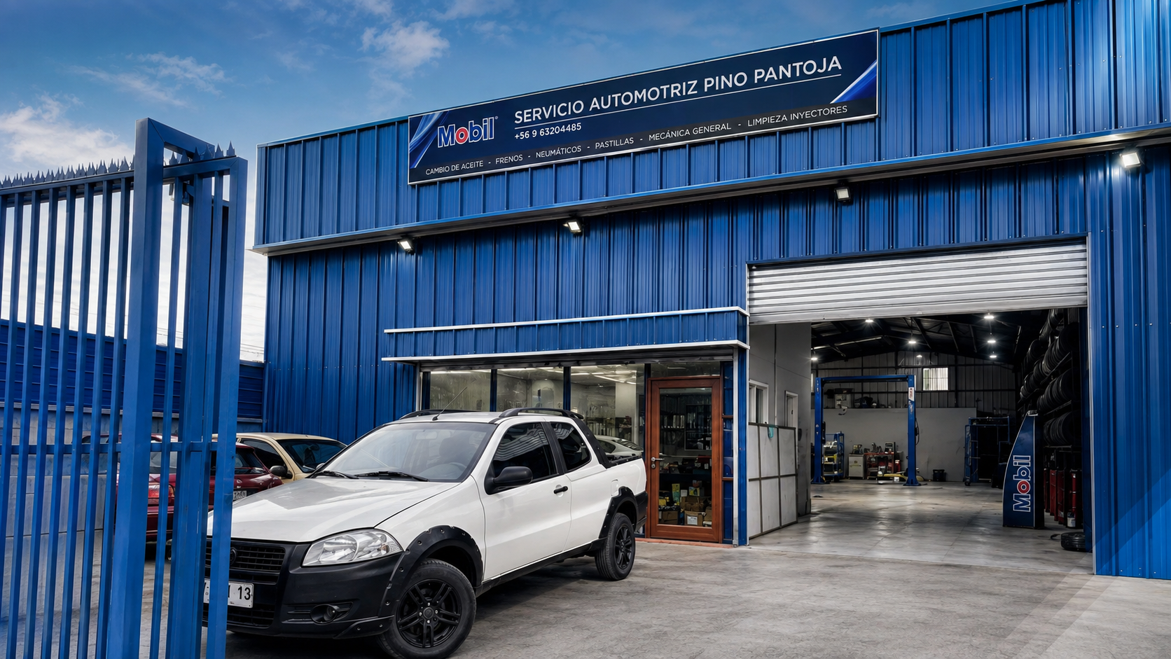 Fachada de Servicio Automotriz Pino Pantoja, taller mecánico en Coronel